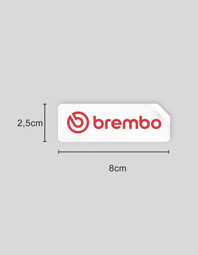 Brembo Sticker 8x2,5 cm, weißer Hintergrund