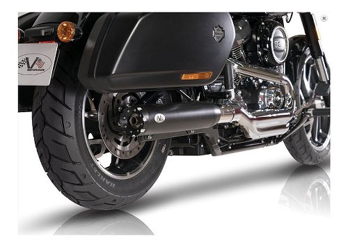 V-Performance Slip-on single muffler, DARK, convient pour HD