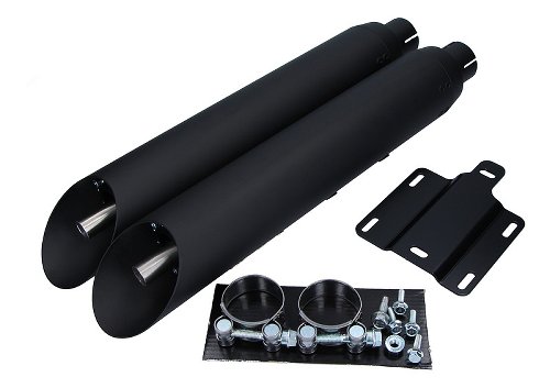 V-Performance Exhaust Twin slash/cut Slip-On, Dark - Indian