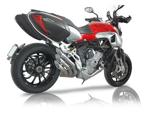 QD Auspuff ´Power Gun´ Serie, silber mit EG-ABE - MV Agusta