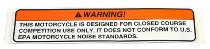 Aprilia Aufkleber &quot,Warning&quot, - 125, RS