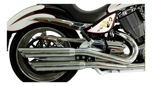 V-Performance Twin slash / cut exhaust set, D=80mm, Euro 3,