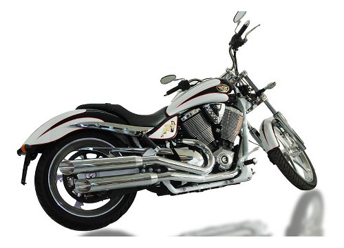 V-Performance Twin slash / cut exhaust set, D=80mm, Euro 3,
