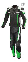 Tuta in pelle Büse Mille 2 pezzi donna nero/verde 38