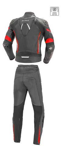 Combinaison cuir Büse Imola 2 pièces femme noir/néon-rouge