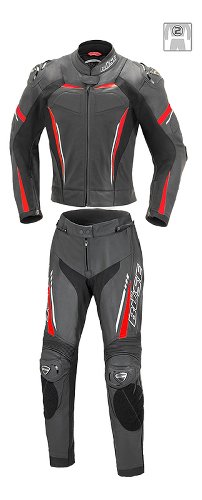 Combinaison cuir Büse Imola 2 pièces femme noir/néon-rouge