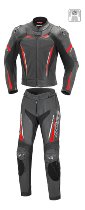 Büse Imola Lederkombi 2-Teiler Damen schwarz/neon-rot 38