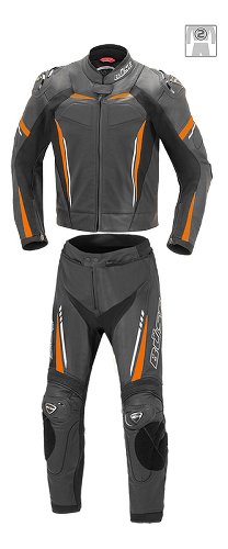 Büse Imola Lederkombi 2-Teiler schwarz/neon-orange 50