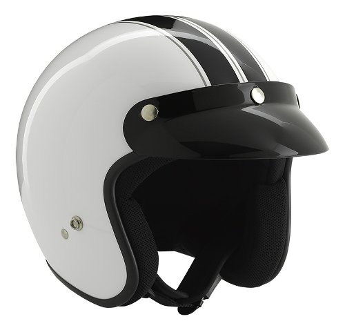 Casco jet ROCC Classic Ralley blanco/negro M NML