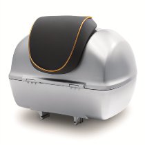 Vespa-Topcase, Rückenpolster - schwarz mit Kupferkeder