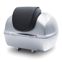 Vespa-Topcase, Rückenpolster - grau mit schwarzen Keder