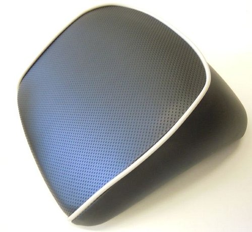 Vespa top case, back cushion 36l - black with white piping