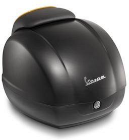 Topcase Vespa 36lts, dossier inclus avec passepoil noir