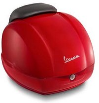 Vespa top case 36lts GTS, gris, rojo