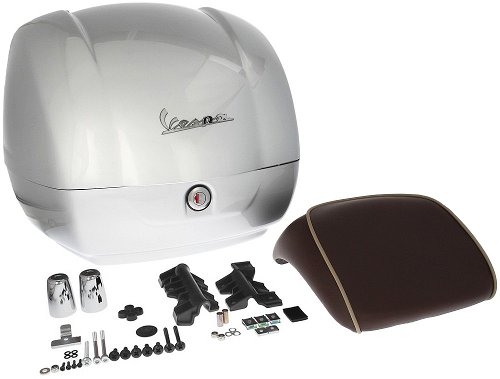 Vespa top case 36lts, incl. respaldo - Gris pulsar