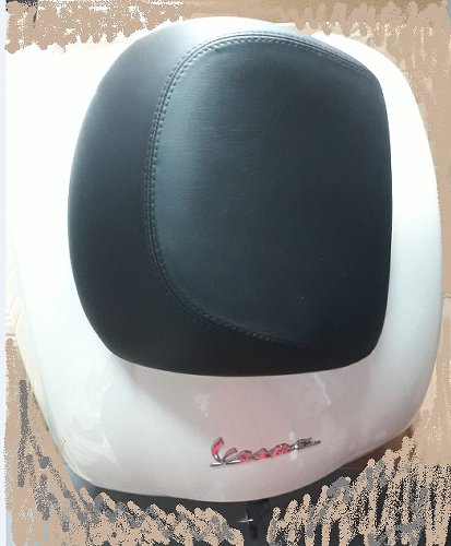 Vespa top case 36lts, incl. black backrest - Montebianco