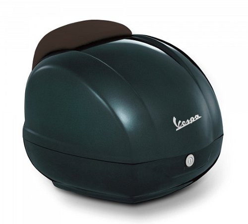 Vespa topcase 36lts, incl. backrest black - touning green