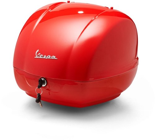 Vespa top case 36lts, incl. respaldo - Dragon rojo