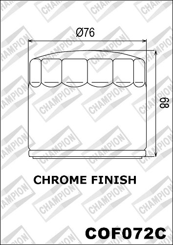 Champion filtre à huile COF072C, crome - Harley Davidson