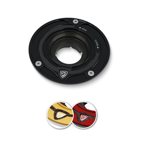 CNC Racing tank cap flange, carbon, 3 screws, centered - Aprilia/Ducati/KTM/MV Agusta