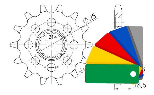 Supersprox Ritzel Typ 4054 Breite 525