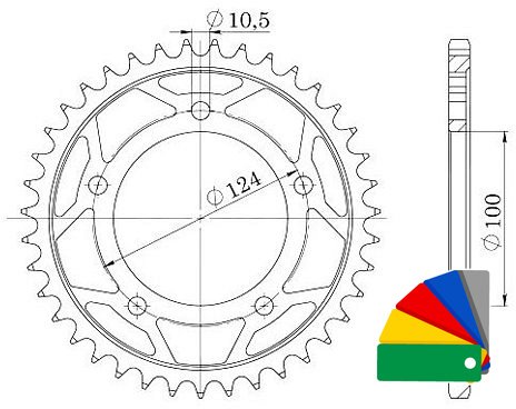 Supersprox Kettenrad Typ 744 Breite 525