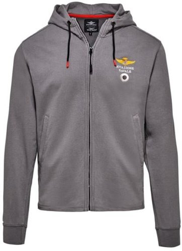 Moto Guzzi Hoodie Sweatshirt Jacke Aviazione Navale, Dunkelgrau