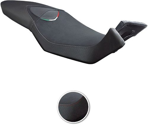 housse de selle Luimoto noir-blanc-rouge - Ducati 400, 600, Pièces