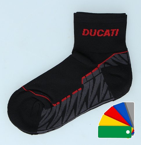Ducati Chaussettes fonctionnelles 'Comfort 14', noir/rouge