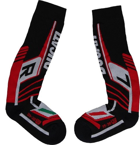 Ducati Calcetines funcionales 'Tech Performance V2', negro/rojo/blanco