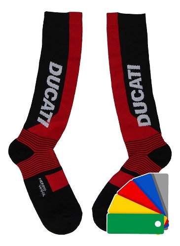 Ducati Functional socks 'Warm Up 2', black/red