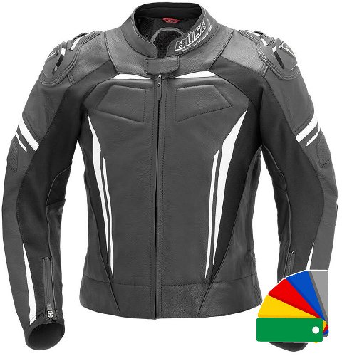 Büse Imola Lederjacke Damen schwarz/weiß