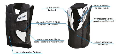 Helite Airbagweste GP-AIR 2.0, schwarz/weiß, Gr. L