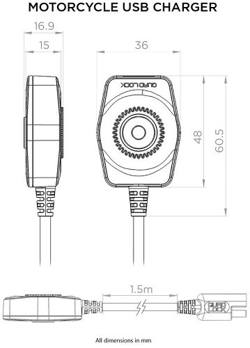QUAD LOCK Motorrad-USB-Ladegerät