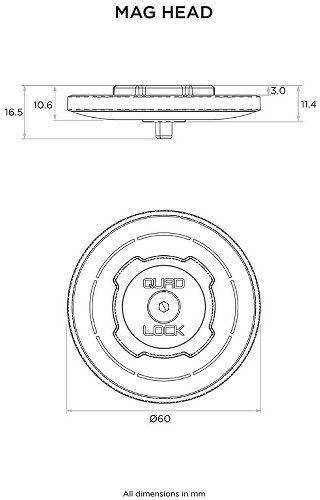 Tête standard QUAD LOCK MAG