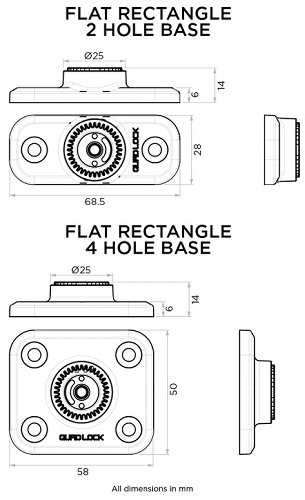 QUAD LOCK 360 2 Holes Rectangle Base
