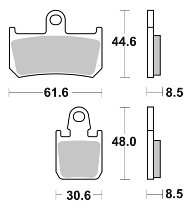 SBS Brake pad kit road racing dual carbon