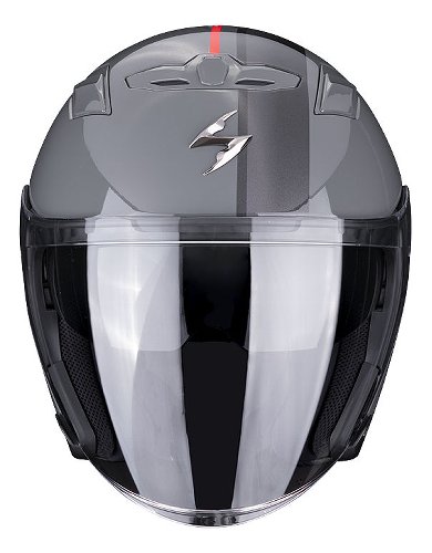 Scorpion EXO-230 SR Casco jet Grigio/Rosso XS