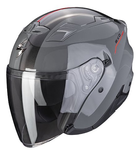 Scorpion EXO-230 SR Casco jet Grigio/Rosso XS