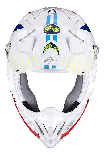 Scorpion VX-22 Air Ares Casco a croce Bianco/Blu/Rosso XS