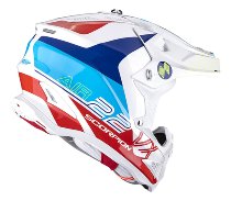 Scorpion VX-22 Air Ares Casco a croce Bianco/Blu/Rosso XS