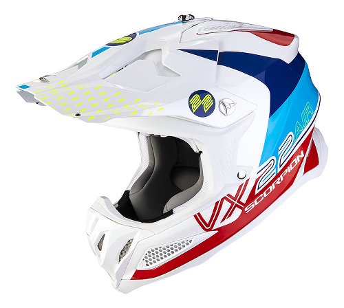 Scorpion VX-22 Air Ares Casque de cross Blanc/Bleu/Rouge XS