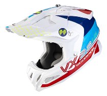 Scorpion VX-22 Air Ares Casco cruzado Blanco/Azul/Rojo XS