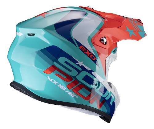 Scorpion VX-16 Air Nation Cross Helmet Green/Blue/Red M NML