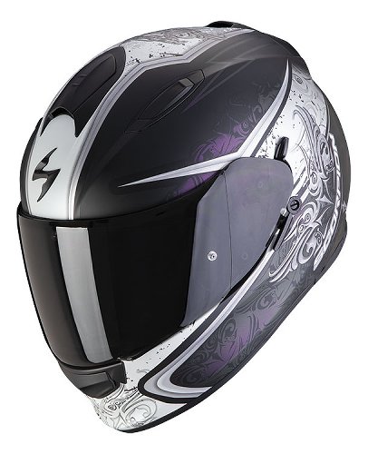 Scorpion EXO-491 Run Casco integral Negro mate/Púrpura S