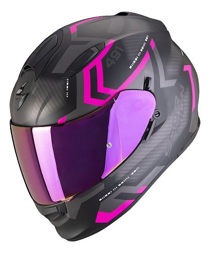 Scorpion EXO-491 Spin Casco integrale Nero opaco/Rosa XXS