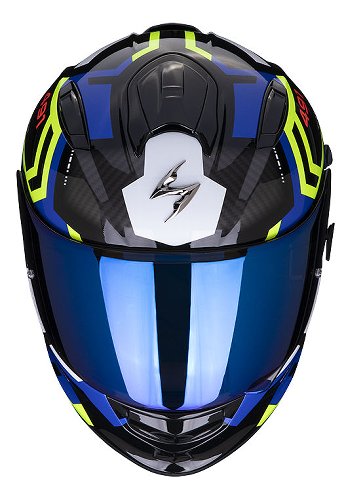 Scorpion EXO-491 Spin Casco integrale Nero/Blu/Giallo neon S