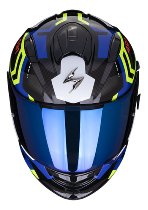 Scorpion EXO-491 Spin Casque intégral Noir/Bleu/Jaune fluo S