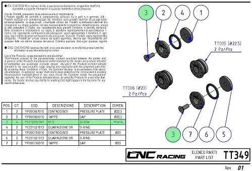 CNC Racing Ersatzteil Schraube M5x14 für 4016TT349